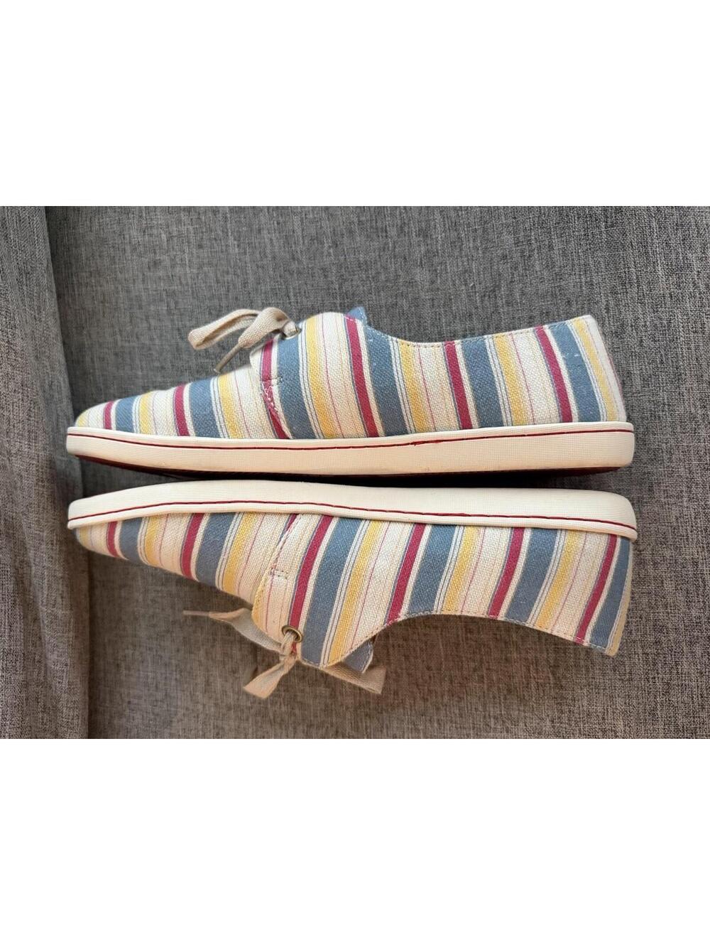 Born Hand Crafted Footwear Womens 10 Canvas Lace Up Oxford Flat Multi Stripe - Picture 6 of 12